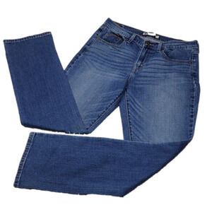 Levi's 505 Red Tab Blue Medium Wash Five Pocket Mid Rise Straight Leg Denim Jean